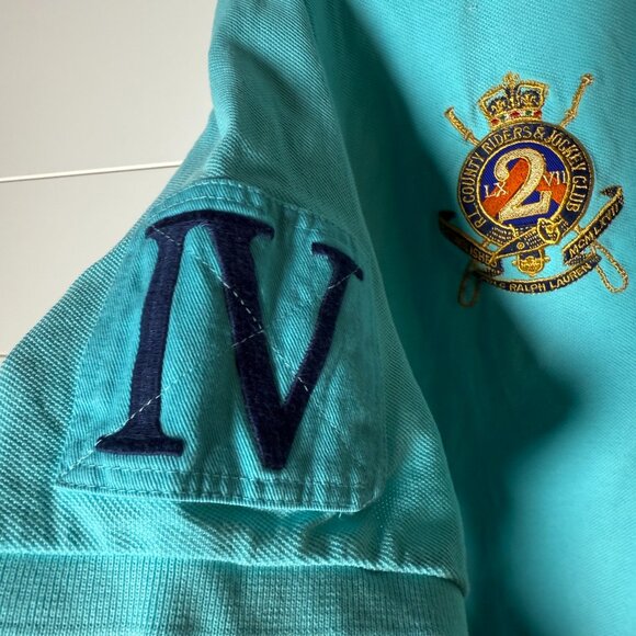 Polo Ralph Lauren Country Riders & Jockey Club Big Pony Polo Shirt Aqua Sz XXL - Picture 5 of 9